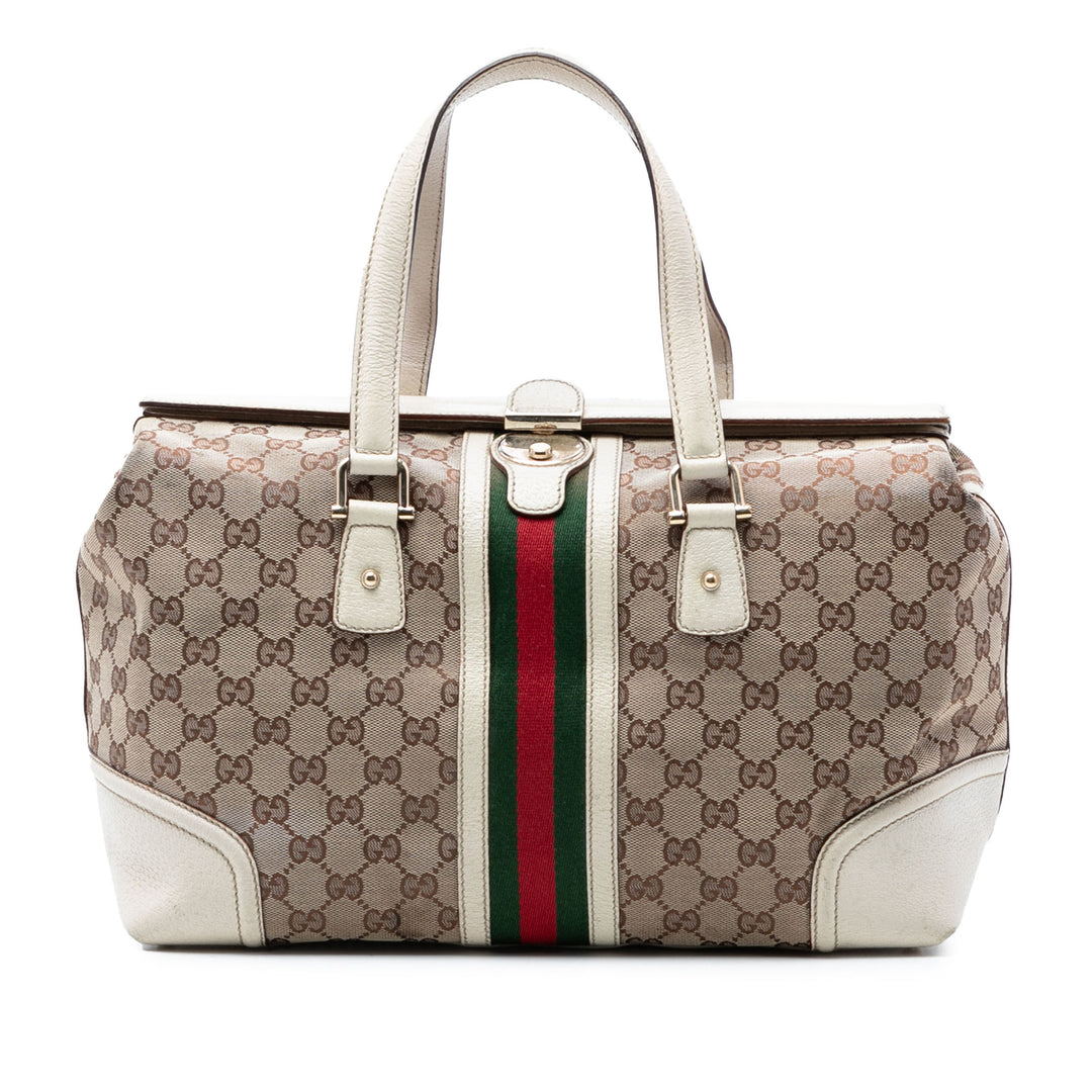 Gucci GG Toile Web Treasure Boston Sac
