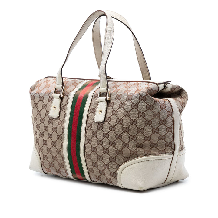 Gucci GG Toile Web Treasure Boston Sac