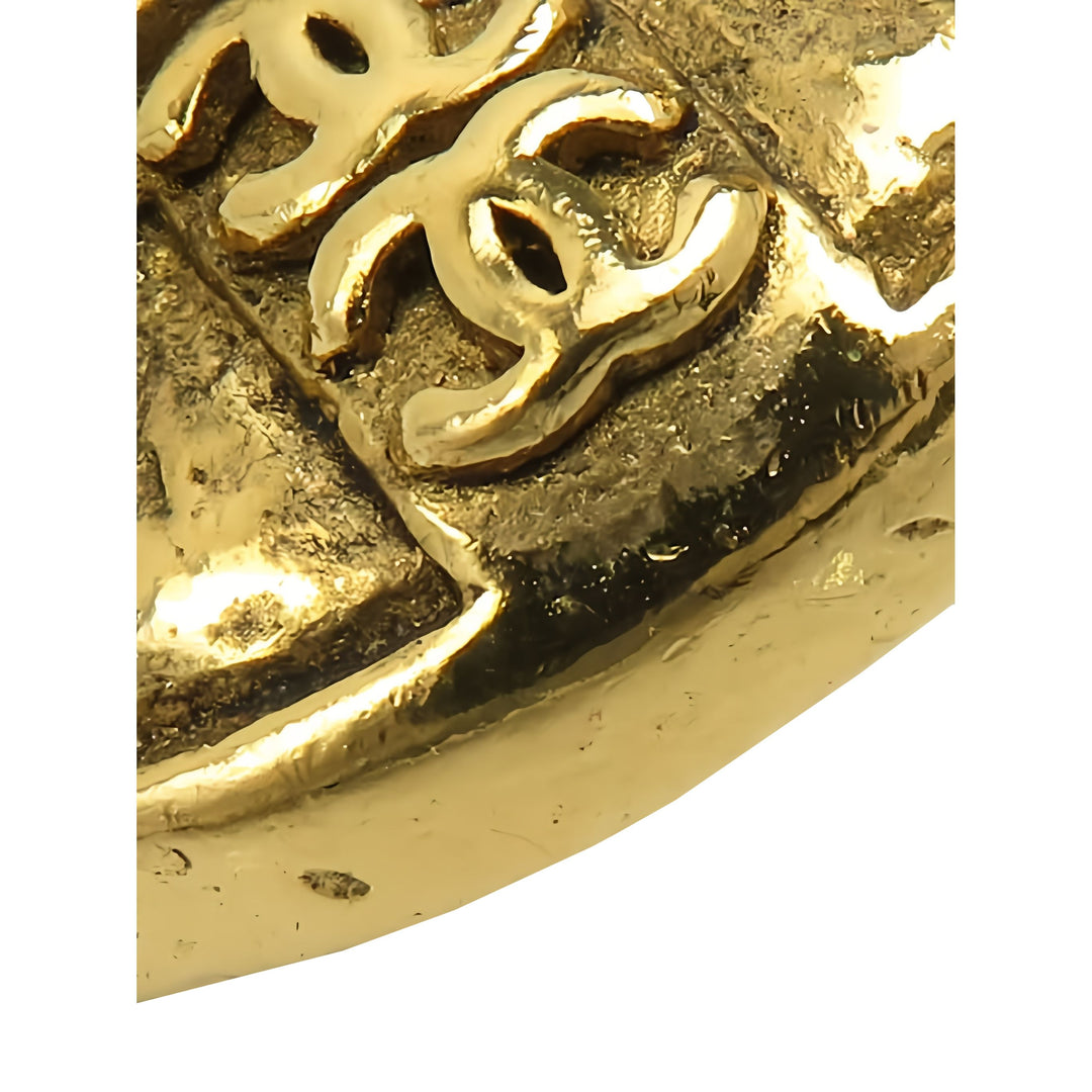 Chanel CC plaqué Cristal Rond À clip Boucles d'oreilles Doré – vue 11 – GABY PARIS