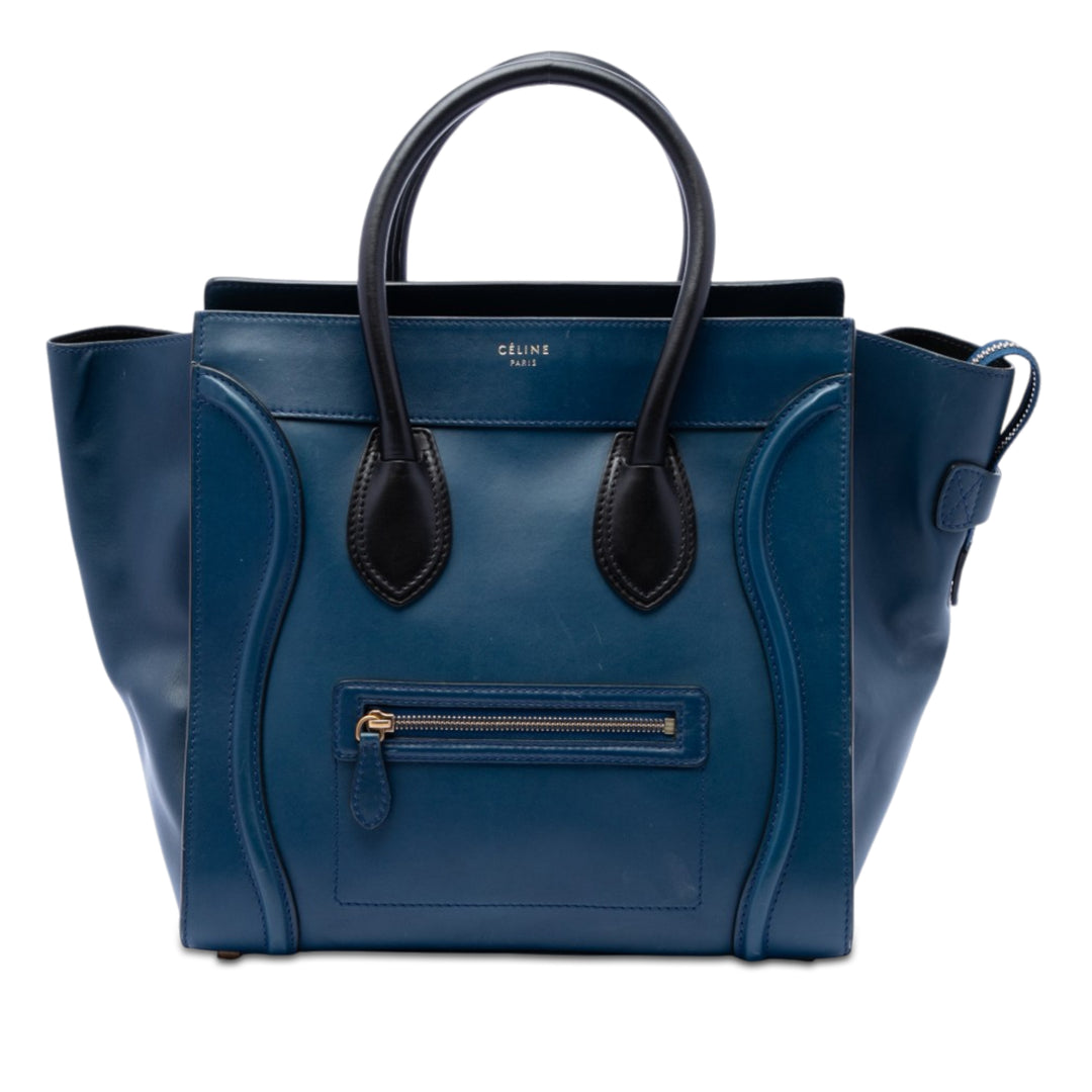 Celine Bicolore Luggage Cabas Mini Cuir
