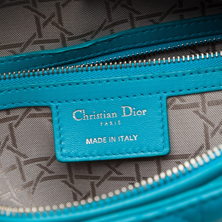 Lady Dior Cannage Grand Cuir d'agneau Bleu
