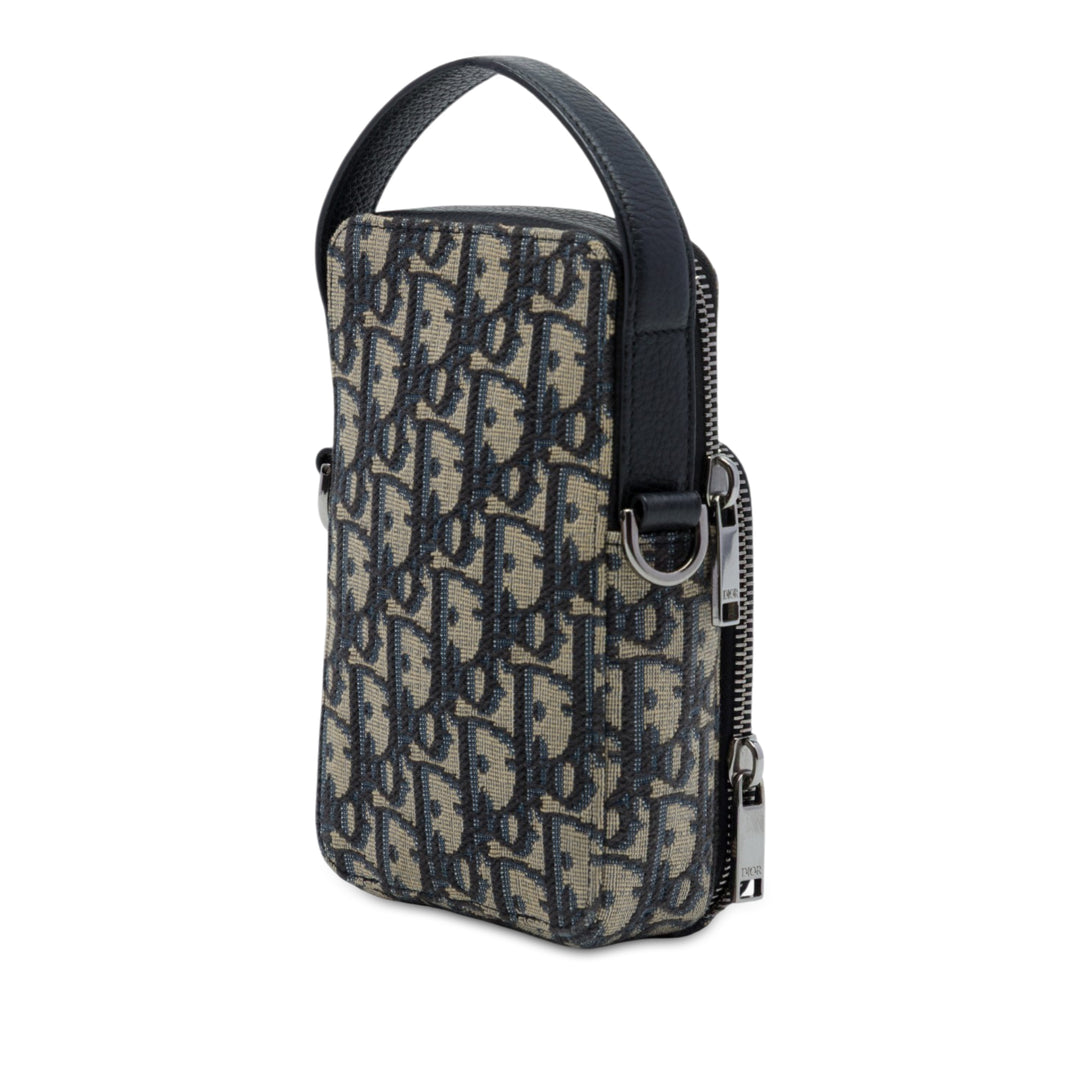 Dior Rider Pochette Micro Oblique Bleu – vue 2 – GABY PARIS