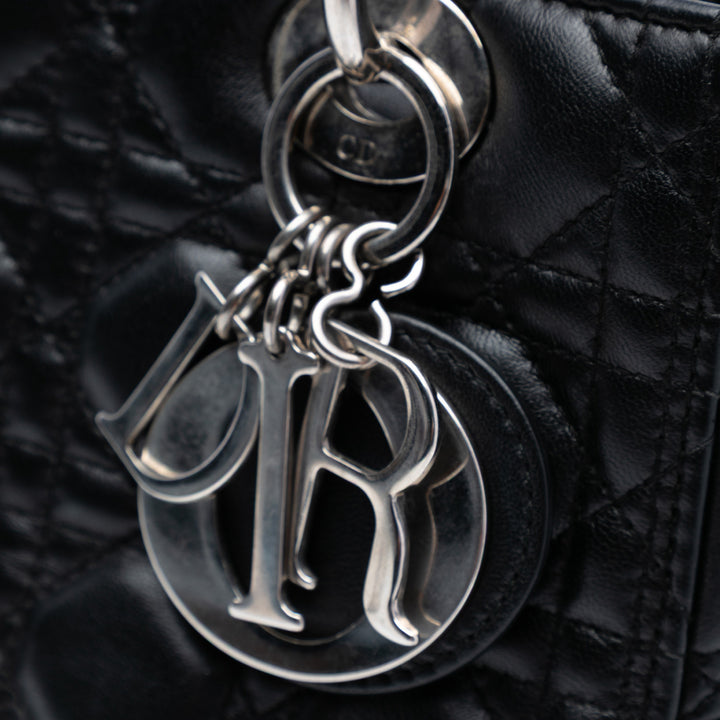 Dior Medium Cuir d’agneau Cannage Lady Dior Noir