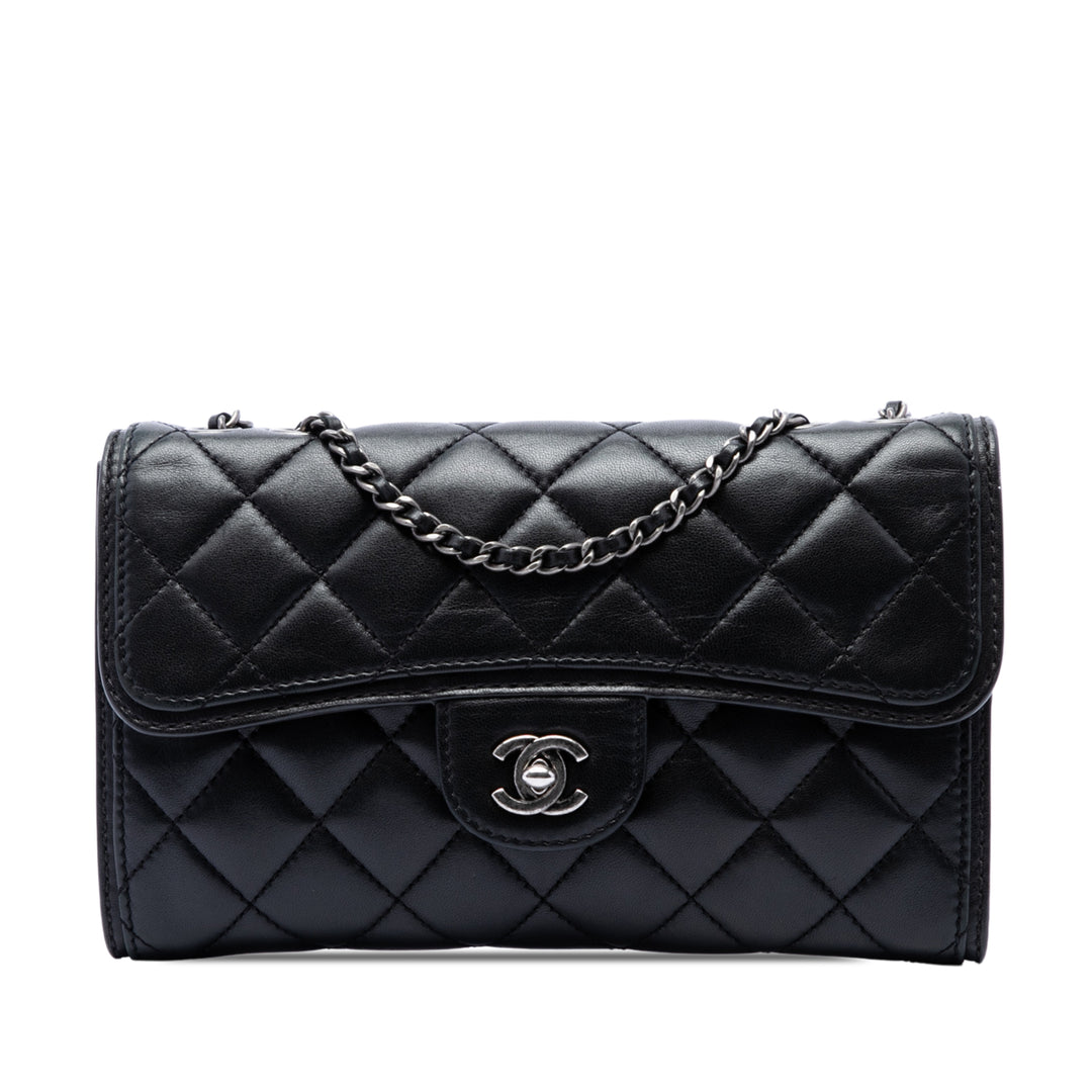Matelassé Citizen Zippé à rabat Petit Cuir d'agneau Noir