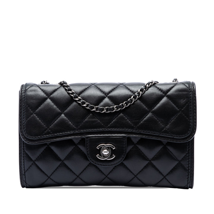 Matelassé Citizen Zippé à rabat Petit Cuir d'agneau Noir