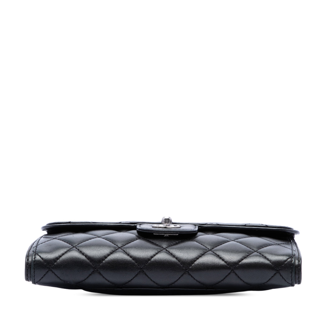 Matelassé Citizen Zippé à rabat Petit Cuir d'agneau Noir