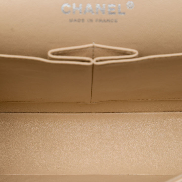 Classic Double rabat Moyen Cuir caviar Beige
