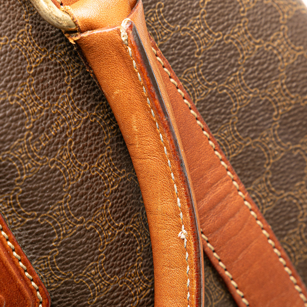 Macadam Coated Canvas Boston Bag Brown - Gaby Paris