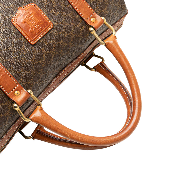 Macadam Coated Canvas Boston Bag Brown - Gaby Paris