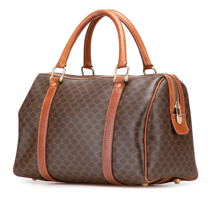 Macadam Coated Canvas Boston Bag Brown - Gaby Paris