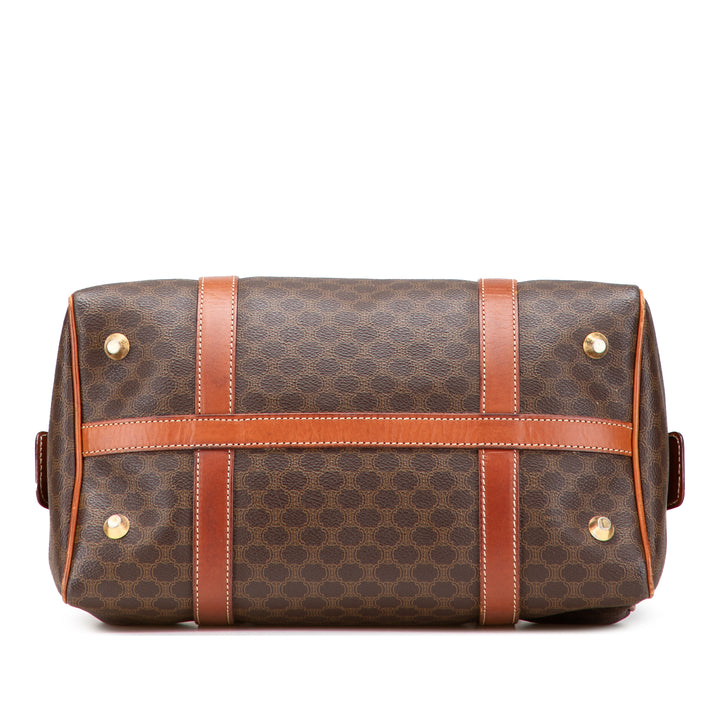 Macadam Coated Canvas Boston Bag Brown - Gaby Paris