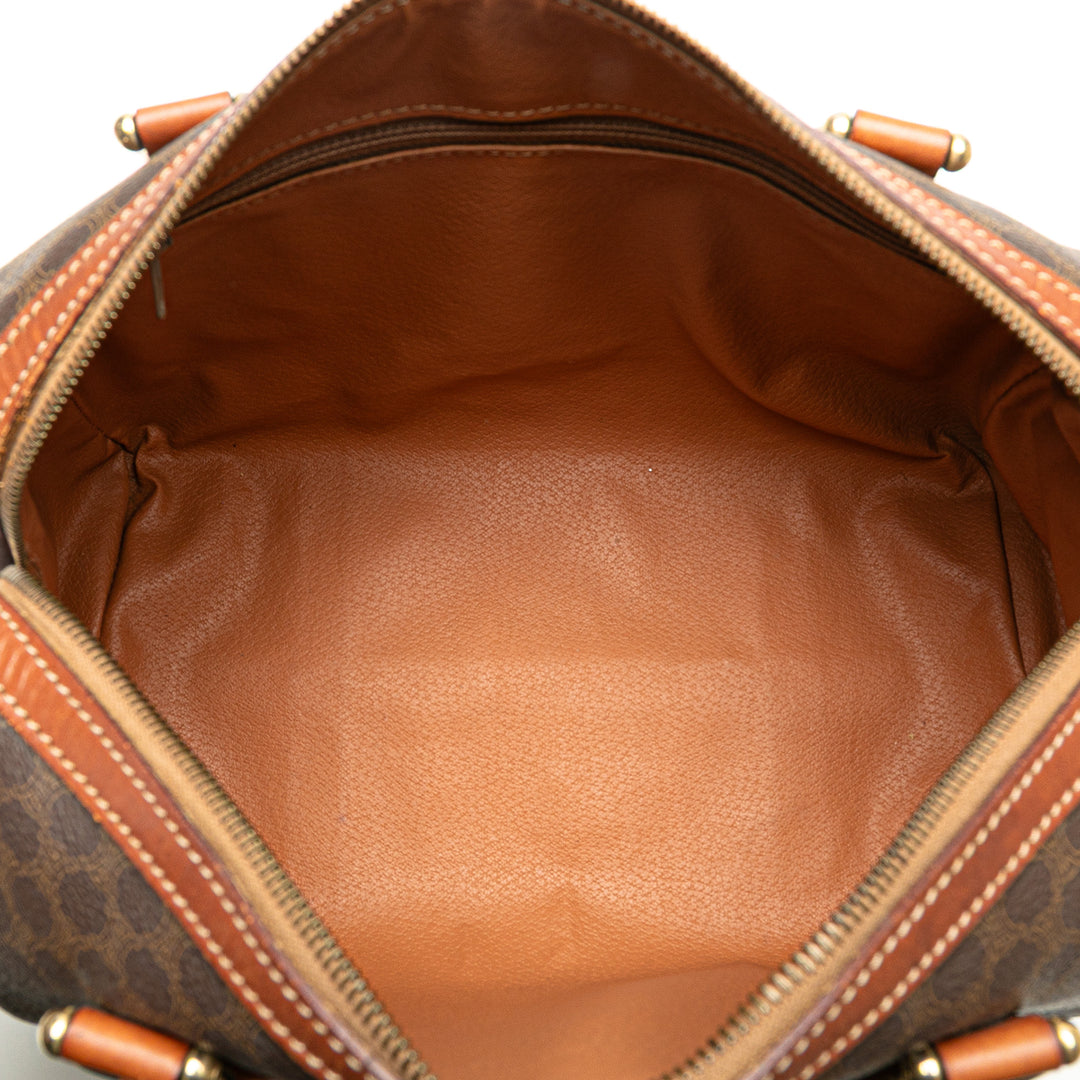 Macadam Coated Canvas Boston Bag Brown - Gaby Paris