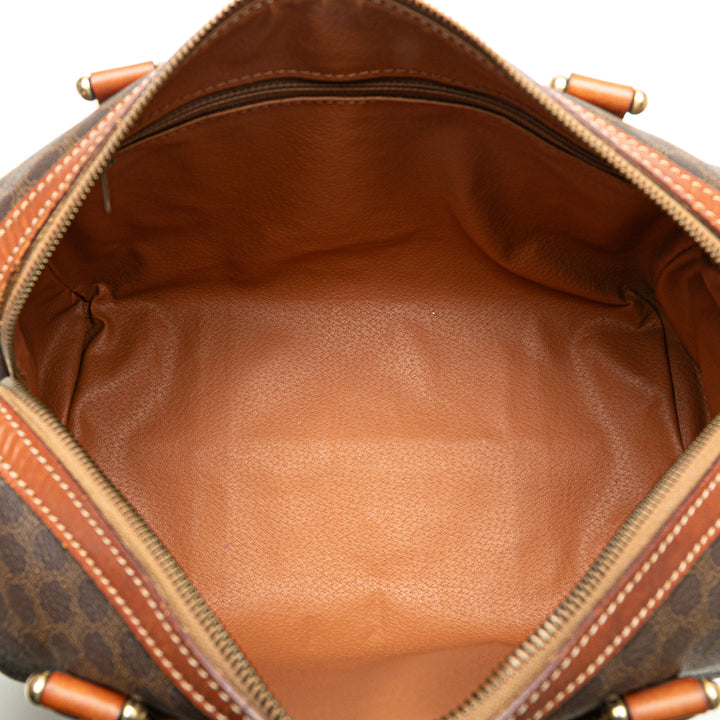 Macadam Coated Canvas Boston Bag Brown - Gaby Paris