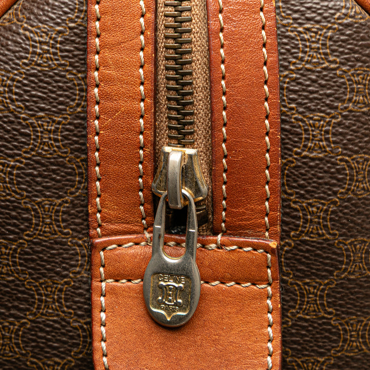 Macadam Coated Canvas Boston Bag Brown - Gaby Paris
