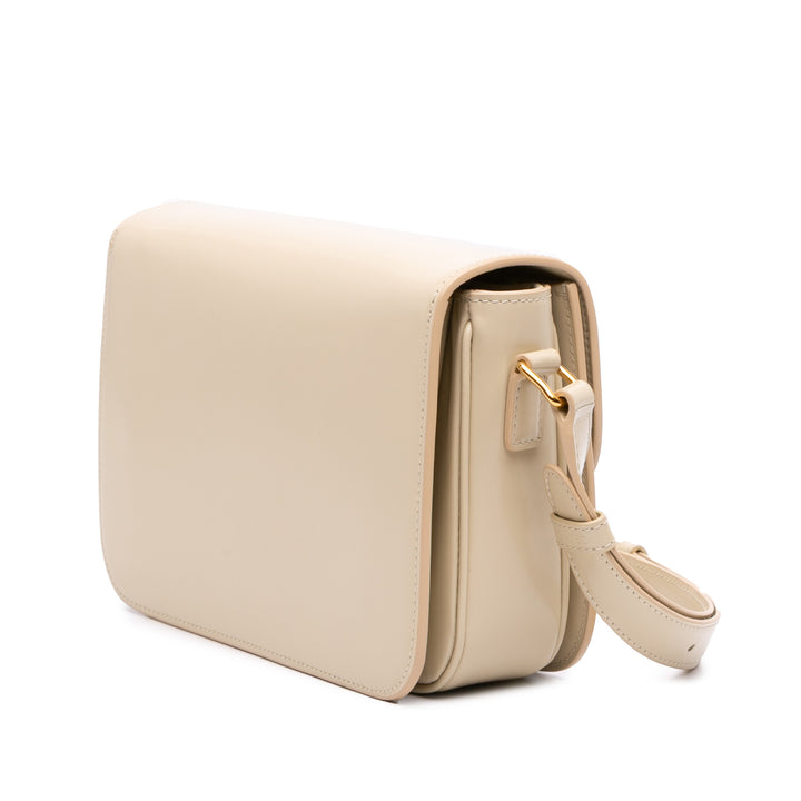 Classique brillant Triomphe Sac Cuir de veau Beige