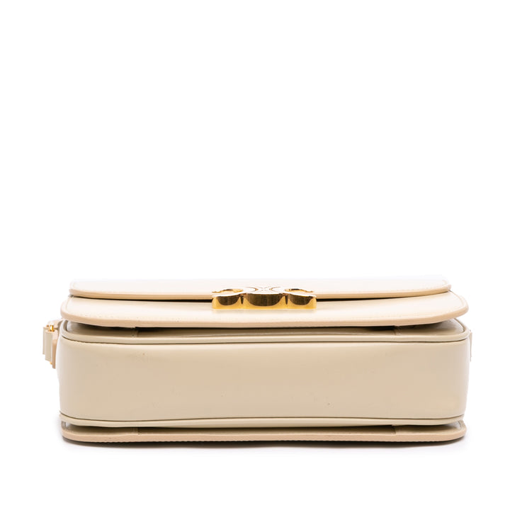 Classique brillant Triomphe Sac Cuir de veau Beige