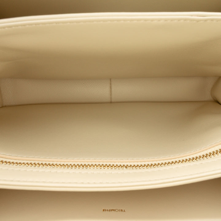 Classique brillant Triomphe Sac Cuir de veau Beige