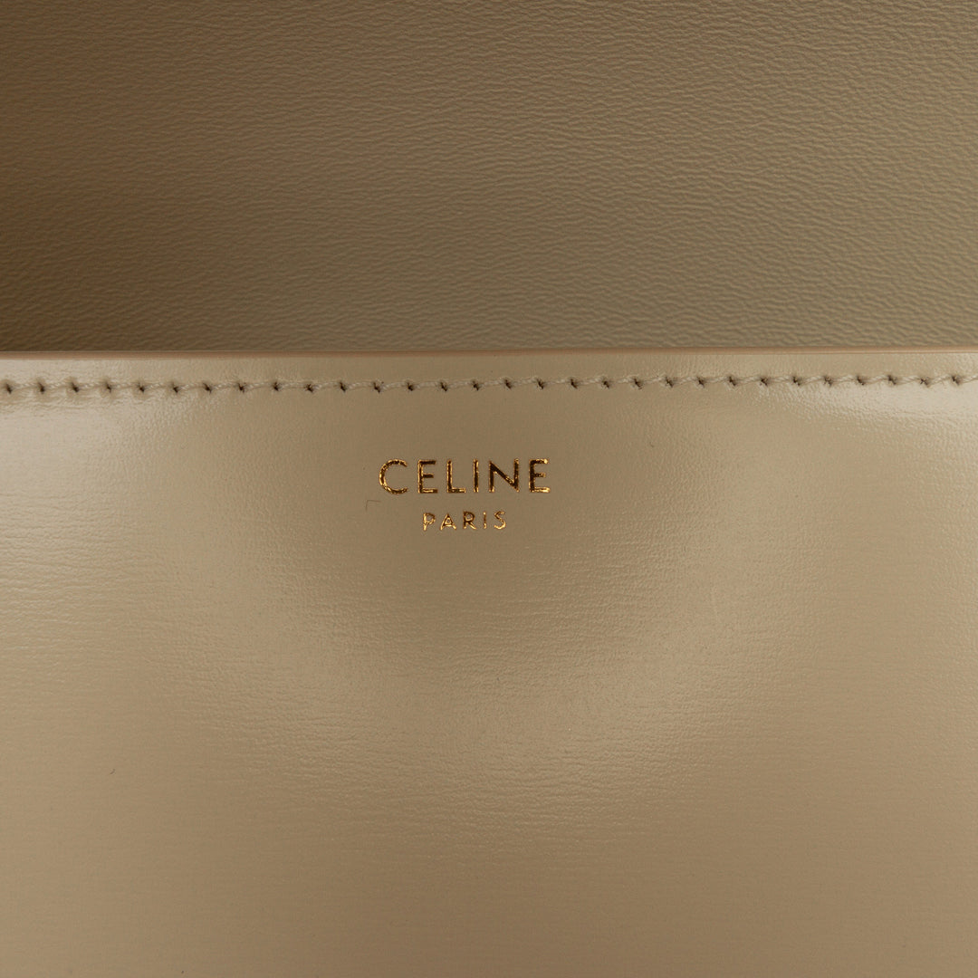 Classique brillant Triomphe Sac Cuir de veau Beige