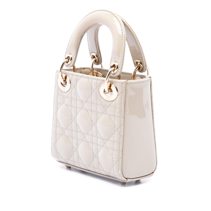 Dior Lady Dior Cannage Micro Beige – vue 2 – GABY PARIS