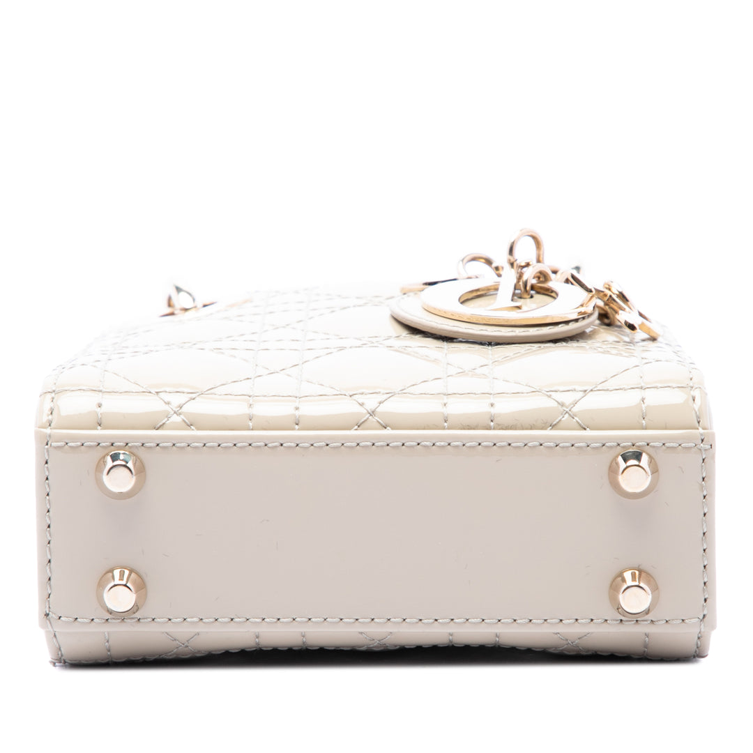 Dior Lady Dior Cannage Micro Beige – vue 3 – GABY PARIS