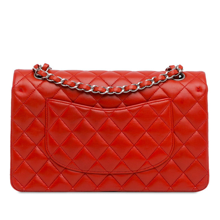 Medium Classic Lambskin Double Flap Red - Gaby Paris