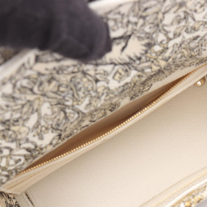 Dior Medium Embroidered Toile Around The World Stella Lady D Lite Blanc