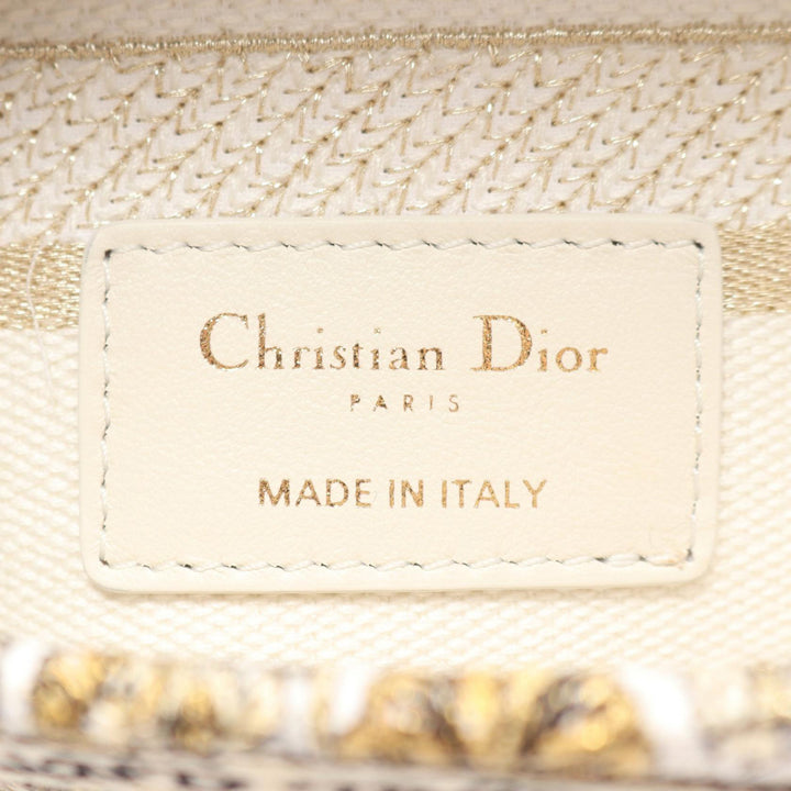 Dior Medium Embroidered Toile Around The World Stella Lady D Lite Blanc