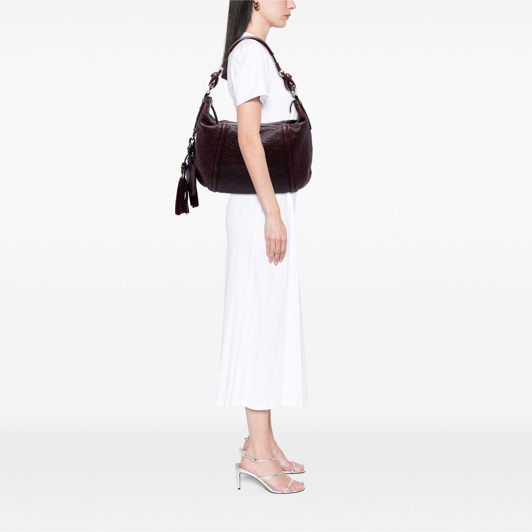 Guccissima Techno Horsebit Hobo Moyen Rouge
