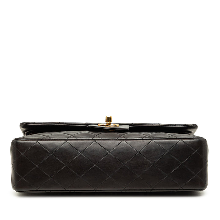 Classic Double rabat Moyen Cuir d'agneau Noir