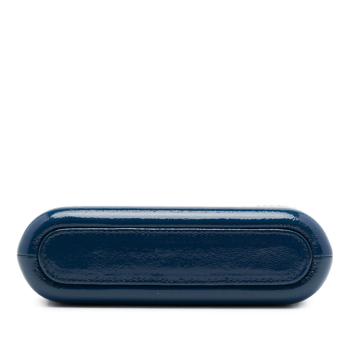 Chanel Matelassé vieilli Gabrielle Double Zippé Pochette avec chaîne Cuir de veau Bleu – vue 3 – GABY PARIS