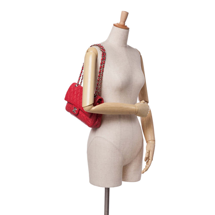 Medium Classic Caviar Double Flap Red - Gaby Paris