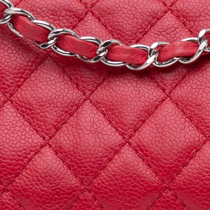 Medium Classic Caviar Double Flap Red - Gaby Paris