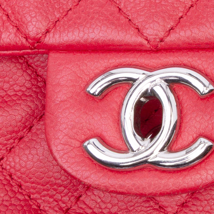 Medium Classic Caviar Double Flap Red - Gaby Paris