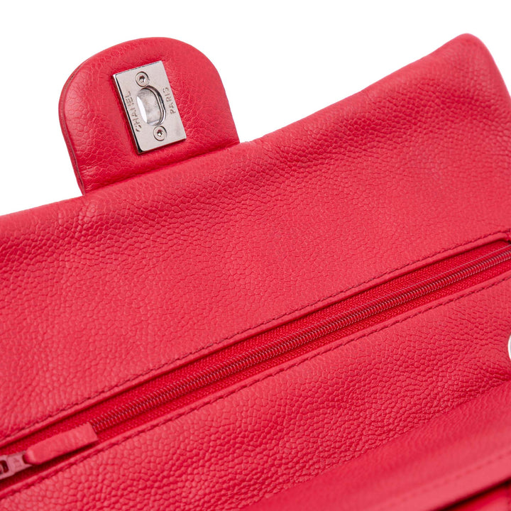 Medium Classic Caviar Double Flap Red - Gaby Paris
