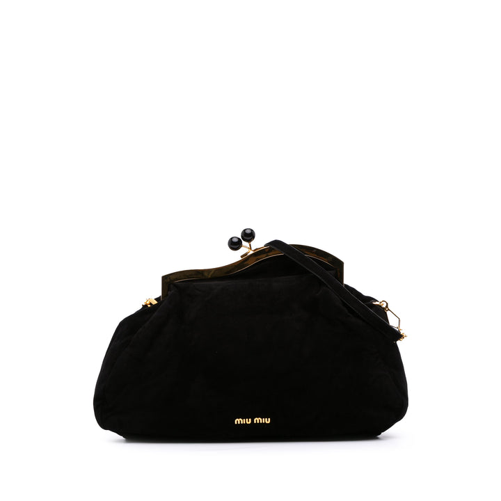 Suede Evening Bag Black - Gaby Paris