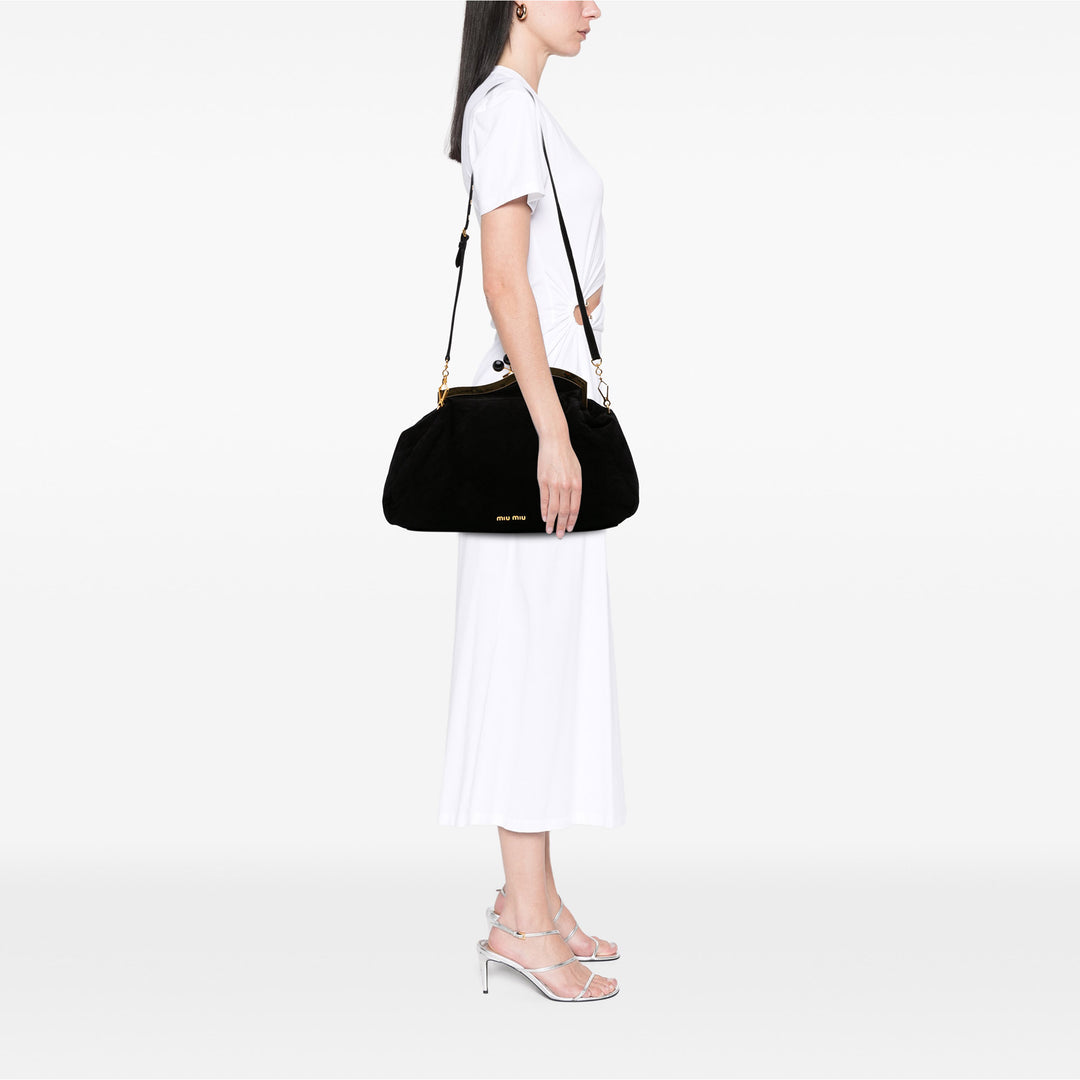 Suede Evening Bag Black - Gaby Paris