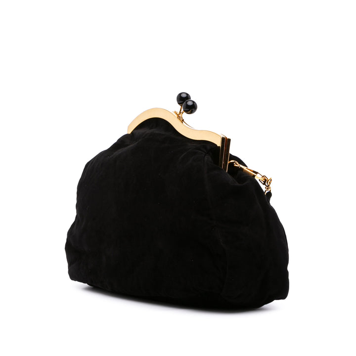 Suede Evening Bag Black - Gaby Paris