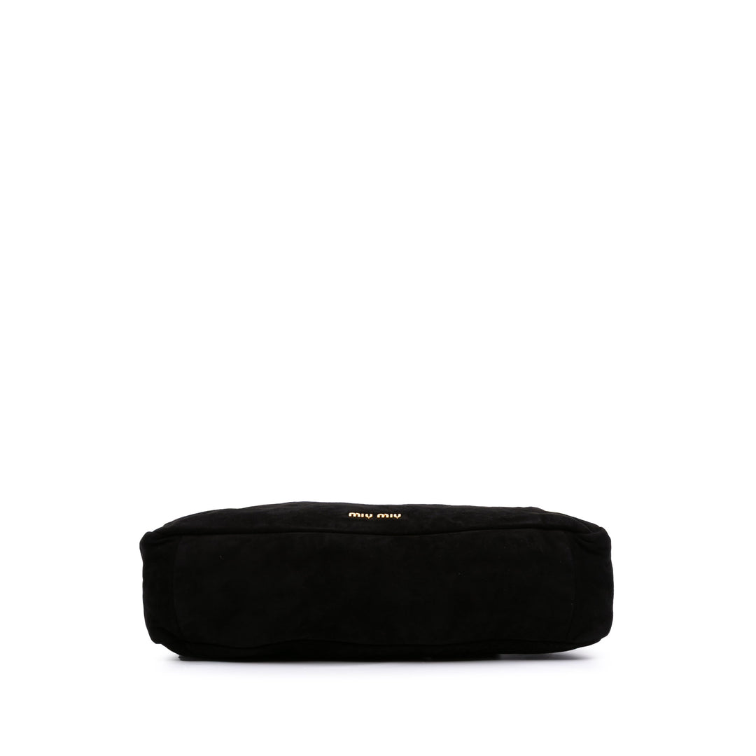 Suede Evening Bag Black - Gaby Paris