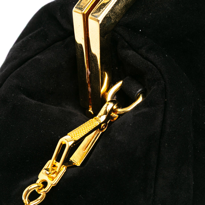 Suede Evening Bag Black - Gaby Paris
