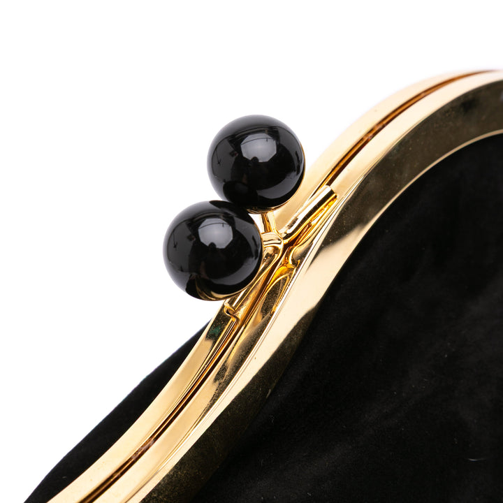Suede Evening Bag Black - Gaby Paris
