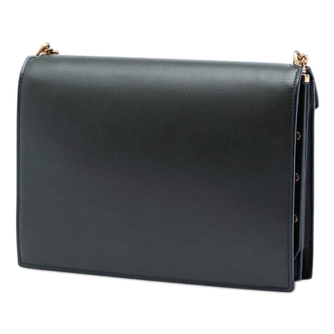 Saint Laurent Daim et Cuir de veau Monogram Cassandra Clasp Sac
