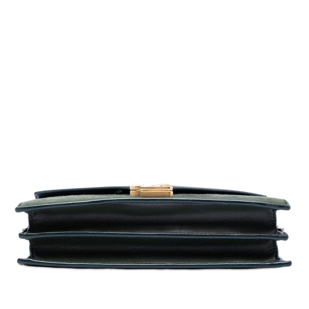 Saint Laurent Daim et Cuir de veau Monogram Cassandra Clasp Sac