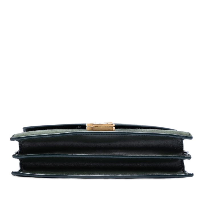 Saint Laurent Daim et Cuir de veau Monogram Cassandra Clasp Sac