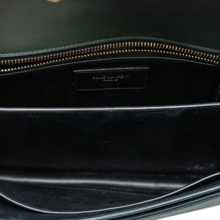 Saint Laurent Daim et Cuir de veau Monogram Cassandra Clasp Sac