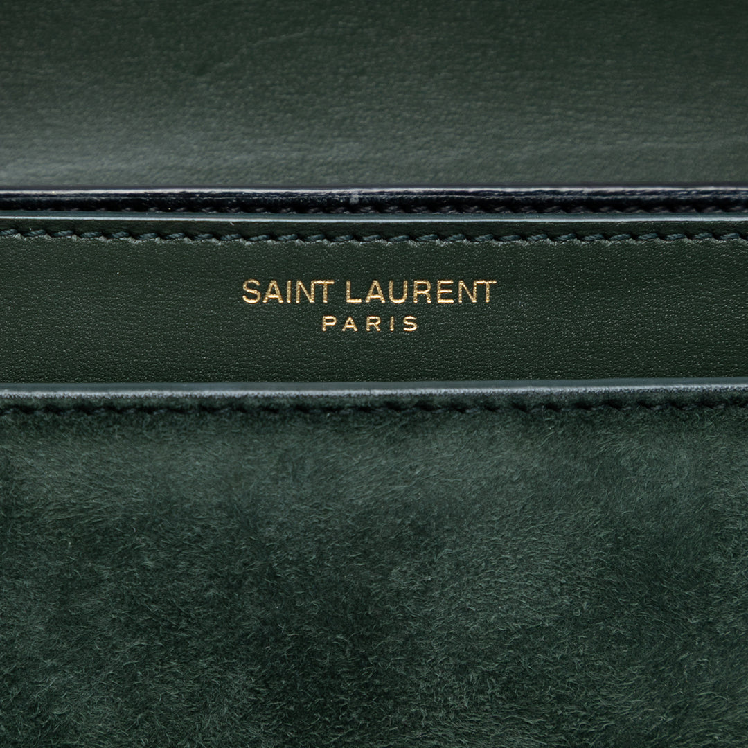 Saint Laurent Daim et Cuir de veau Monogram Cassandra Clasp Sac