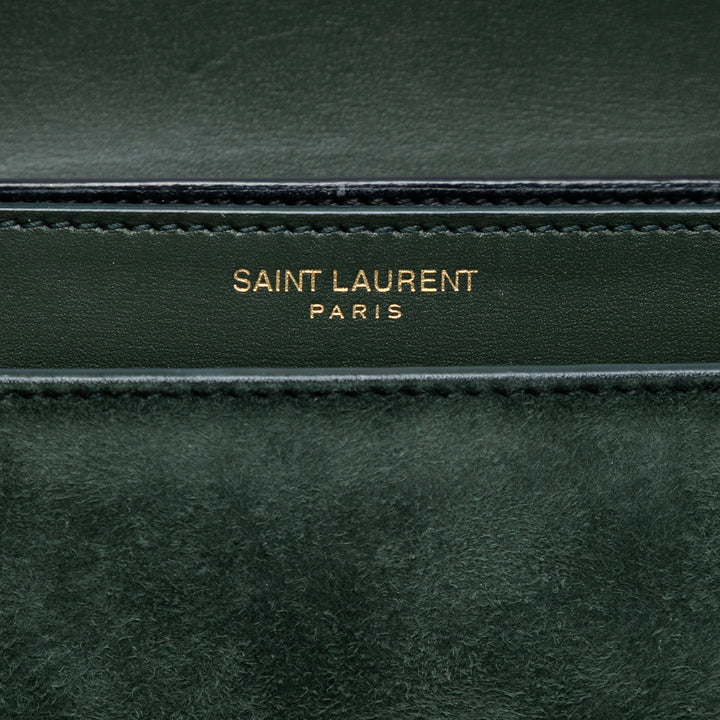 Saint Laurent Daim et Cuir de veau Monogram Cassandra Clasp Sac