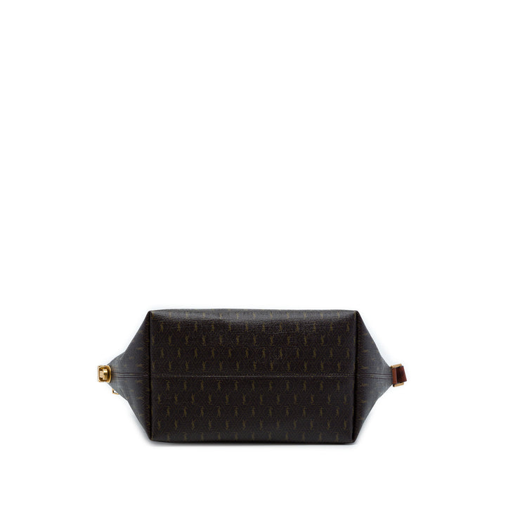 Saint Laurent Le Monogramme Sac Toile enduite Marron – vue 3 – GABY PARIS