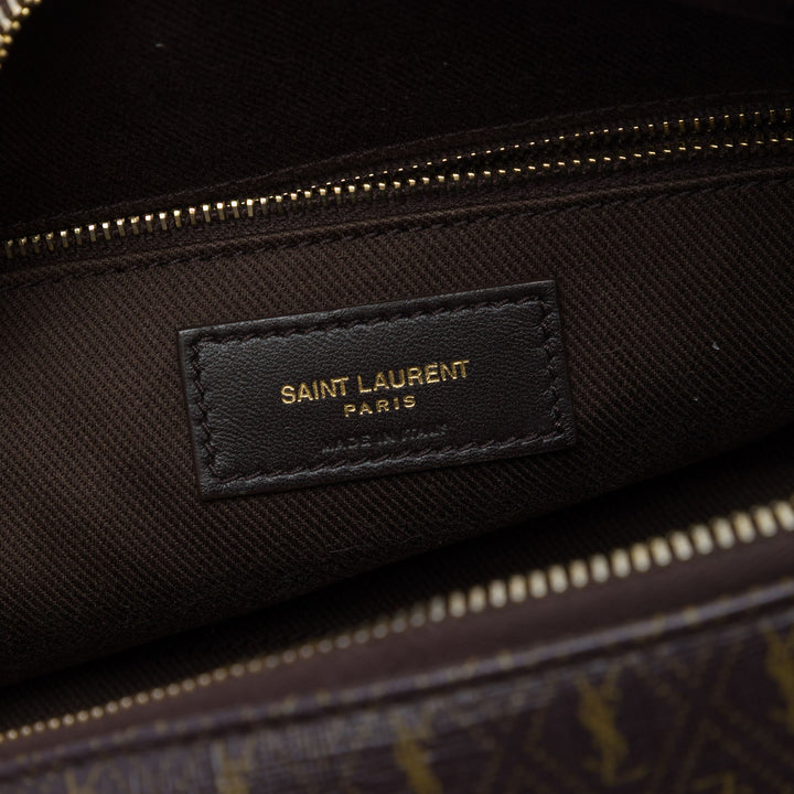 Saint Laurent Le Monogramme Sac Toile enduite Marron – vue 5 – GABY PARIS
