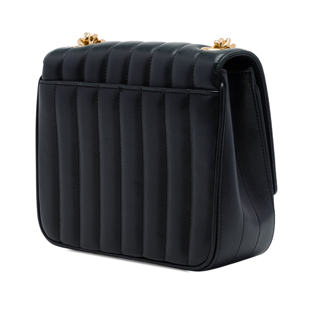 Saint Laurent Vicky Sac à chaîne Moyen Cuir d'agneau Noir – vue 2 – GABY PARIS