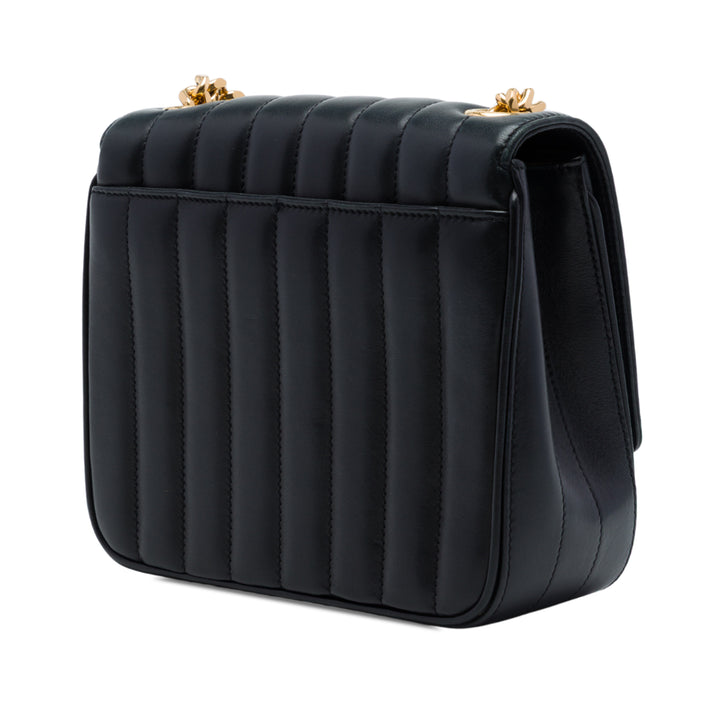 Saint Laurent Vicky Sac à chaîne Moyen Cuir d'agneau Noir – vue 2 – GABY PARIS
